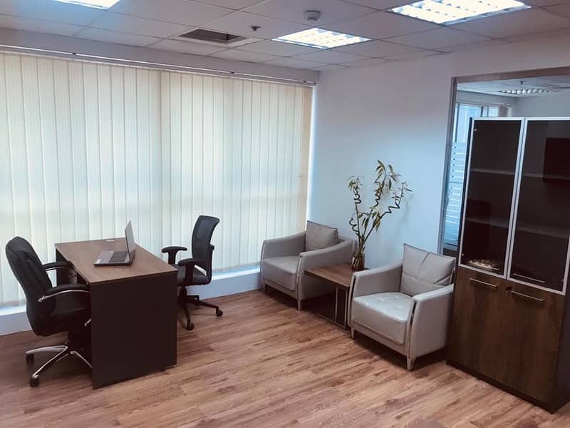 Free WI-FI, AC and DEWA! Sharing Office with Furniture! One Year Ejari | Linked with Mall and Metro