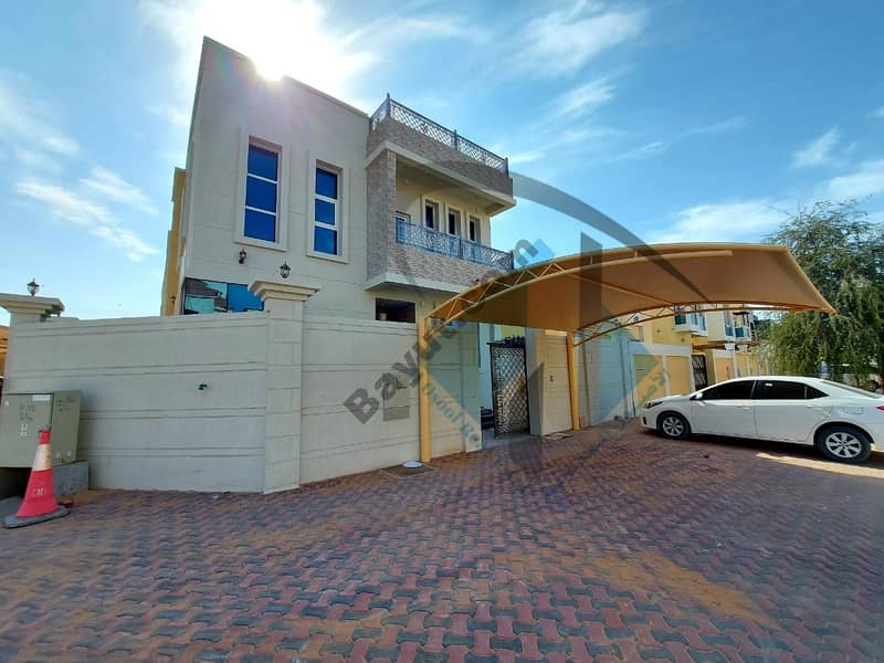 Luxury design villa, large area, close to all services, the finest areas of Ajman (Al Yasmeen), freehold for all nationalities