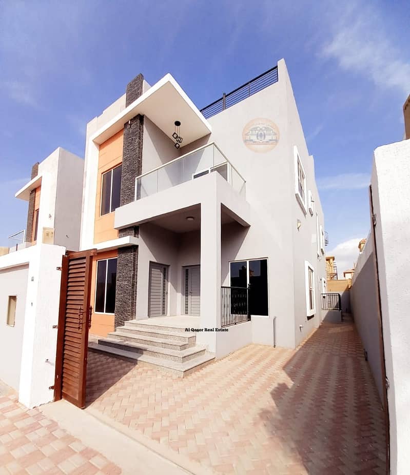 European design villa without down payment, three minutes from Sheikh Mohammed Bin Zayed Road