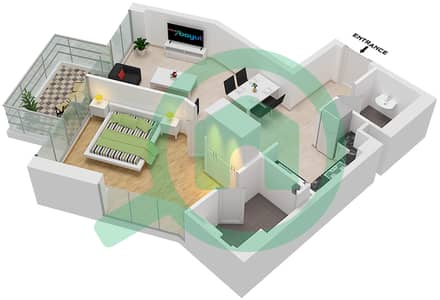 Artesia D - 1 Bedroom Apartment Unit D03 FLOOR 4-12 Floor plan