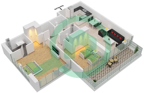 Artesia D - 2 Bedroom Apartment Unit D10 Floor plan
