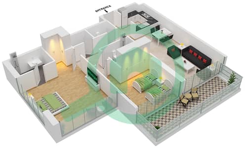 Artesia D - 2 Bedroom Apartment Unit D09 FLOOR 15,16 Floor plan