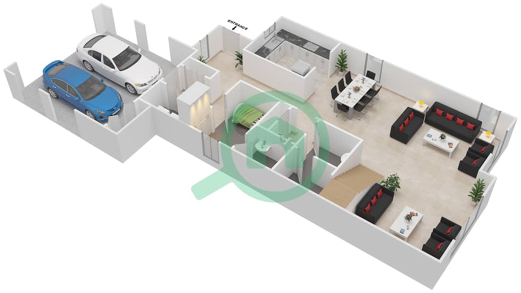 卡萨布兰卡精品别墅 - 4 卧室别墅类型3戶型图 interactive3D