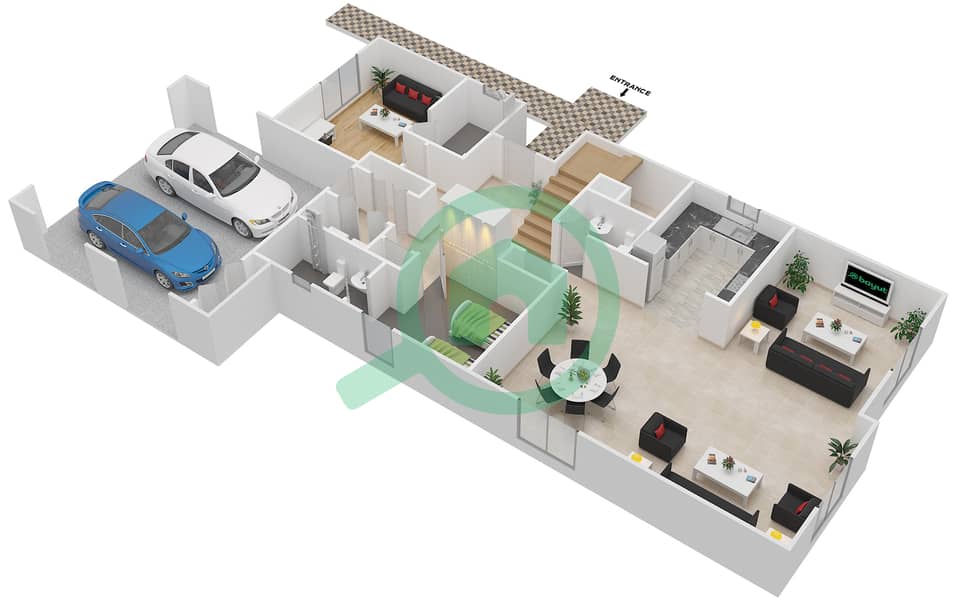 المخططات الطابقية لتصميم النموذج 6 فیلا 4 غرف نوم - کاسا interactive3D