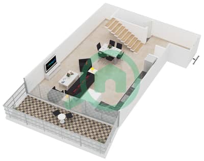 المخططات الطابقية لتصميم النموذج A1 تاون هاوس 1 غرفة نوم - ويست وارف